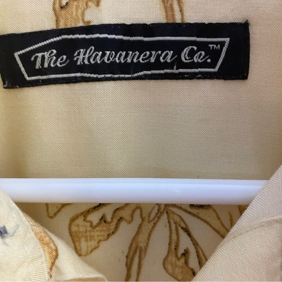 HAVANNA SHIRT CO Linen Blend Short Sleeve Casual Tropical Camp Shirt, Size Large - Picture 3 of 5